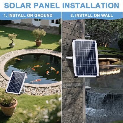Solar Fountain Pump 12W Solar Water Fountain With 3 Spray Nozzle Solar Powered Water Pump 132 GPH Solar Pond Pump for Outdoor Garden Water Features
