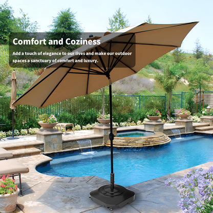 PGGP Patio Umbrella Base Heavy Duty with Wheels, Max 100lb Fillable Umbrella Stand Mobile Square Market Stand, Windproof Outdoor Umbrella Holder for Deck, Poolside, Lawn, Fits Muti Sized Umbrellas