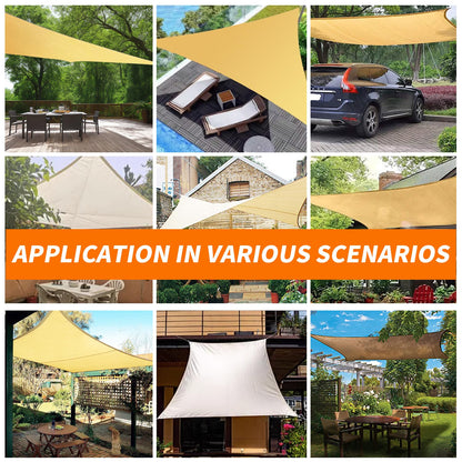 8'x8' Sun Shade Sail Curved Commercial Outdoor Shade Cover Turquoise Rectangle Heavy Duty Permeable 185GSM Outdoor Shades for Patio Garden Sandbox