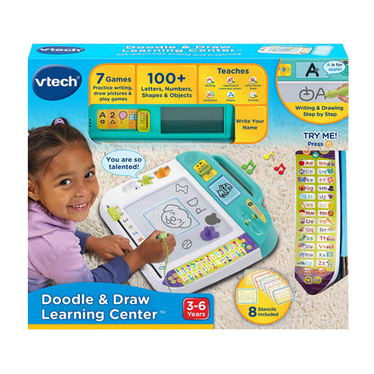 VTech Doodle and Draw Learning Center with Stencils and Stamps for Kids Ages 3 Years and up