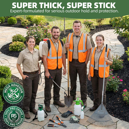 Shabebe Mulch Glue 2 Gallons - Super Stick Rock Glue for Landscaping Gravel Binder for Pea Gravel, Long-Lasting & Non-Toxic, Covers 2X More Area Pebble Gravel Hold for Paths, Patios & Garden Borders