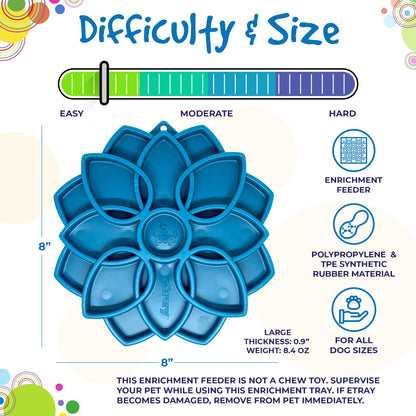 SodaPup Mandala eTray – Durable Slow Feeder Tray Made in USA from Non-Toxic, Pet-Safe, Food Safe Material for Mental Stimulation, Calming, Avoiding Overfeeding, Slow Eating, Healthy Digestion & More
