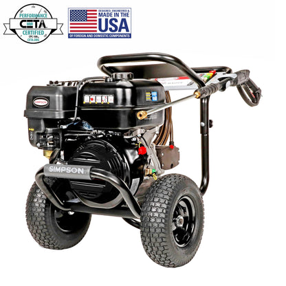 Simpson 4400 PSI Gas Pressure Washer, 4.0 GPM Commercial Power Washer, Cold Water, 50' Hose, PowerShot, 49-State Compliant (PS60843) - Black