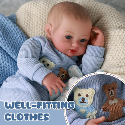 BABESIDE Realistic Reborn Baby Dolls Boy - Ailsa 17 Inch Lifelike Newborn Baby Doll Handmade Real Life Baby Dolls Reborn Doll with Soft Cloth Body Gift Toys for Kids Age 3 +