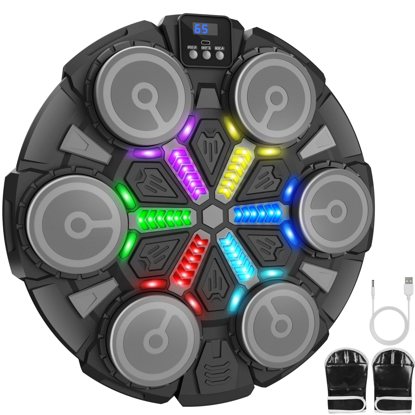Music Boxing Machine Sport Toys for Kids,3 Modes Wall Mounted Bluetooth Punching Target,Training Pad with Boxing Glove,Cool Toys Christmas Birthday Gifts for 3,4,5,6,7,8,9,10,11+ Year Old Boys Teens
