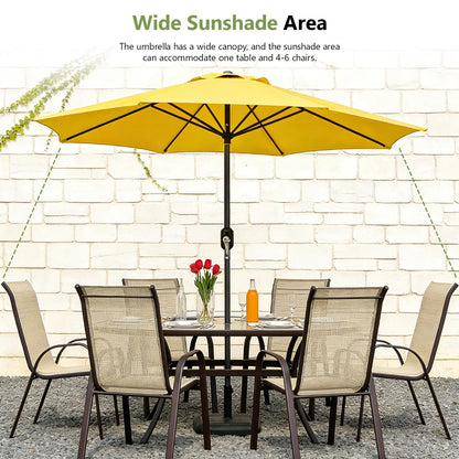 MAKE CHANGES 9FT Outdoor Patio Umbrella with Tilt & Crank, Wind Resistant Market Umbrella, UPF 50+ Waterproof 180G Canopy for Garden, Deck, Backyard and Pool