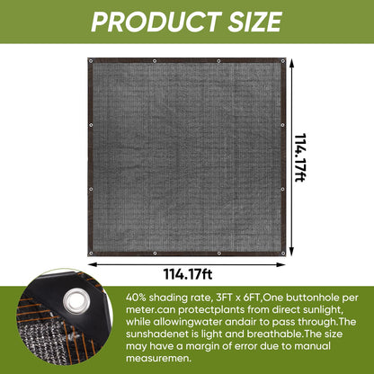VOLA MANNER 40% Shade Cloth,10x20ft Tear Resistant Sun Shade Net with Reinforced Grommet,Durable Garden Shade Tarp Cover for Greenhouse,Plant Cover, Chicken Coop,Patio and Pergola,Black