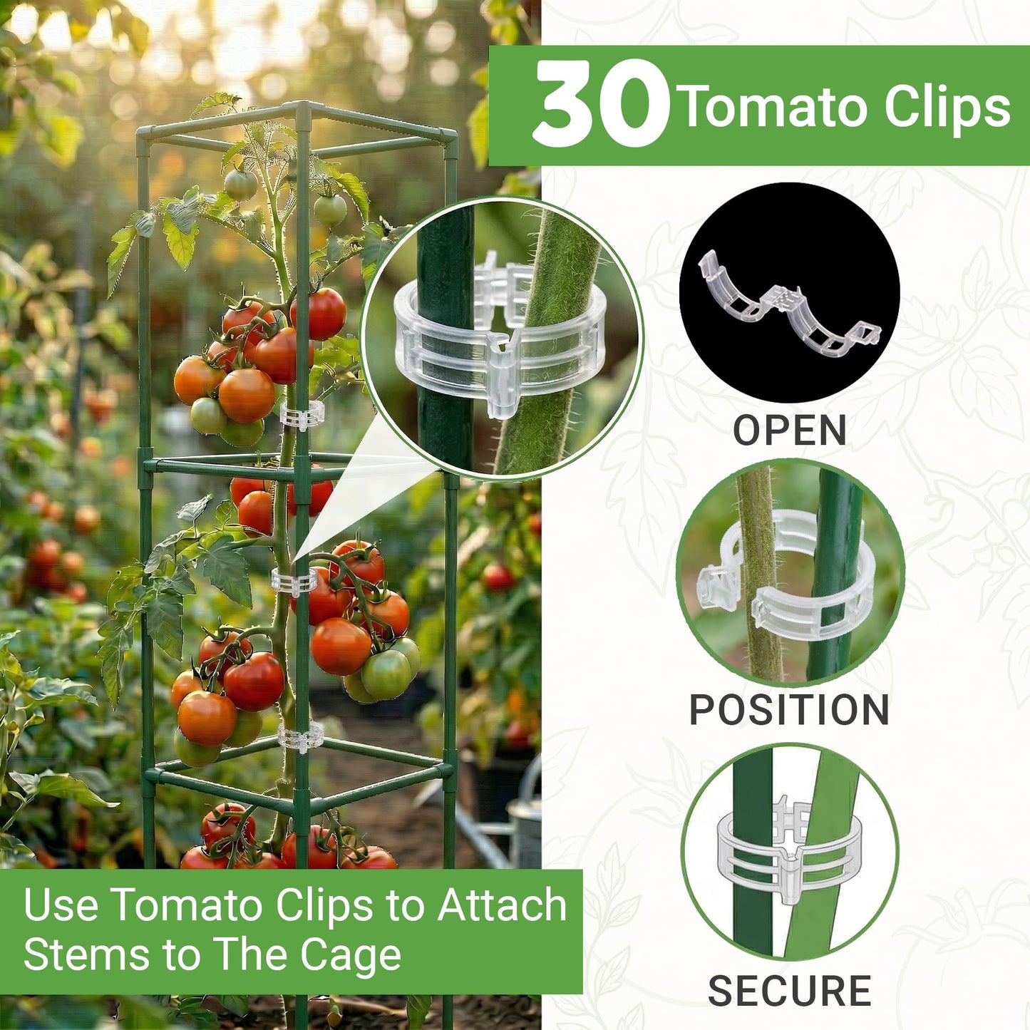 Tomato Cage Square - Large Trellis Stakes and Plant Support Structures for Vegetables and Climbing Plants - Tall Tomato Cages for Garden, Pots, Raised Garden Bed Outdoor Supplies (1 Pack - Up to 58")