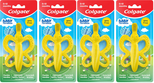 Colgate Baby Toothbrush and Teether, BPA Free â€“1 Count (Pack of 4)