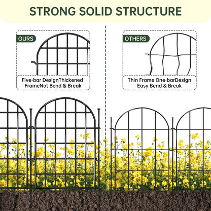 32.5 ft(L) x 22 in(H) Garden Fence, 30 Panels Arched No Dig Fence, Decorative Animal Barrier Fencing with Ground Stake, Rustproof Metal Garden Edging Border for Dog, Rabbit, Outdoor Yard Patio Decor