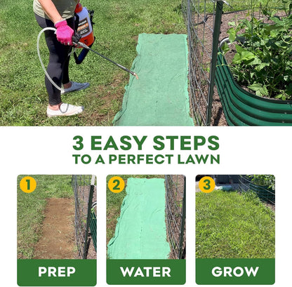 Petramax ReadyRoll Biodegradable Bermuda Grass Seed Mat for Southern Lawn 54 Sq ft. 3-in-1 Grass Seed Rolls w/Mulch & Fertilizer - Perennial Rye, Tall Fescue Blend - Heat Tolerant Lawn Repair Patch