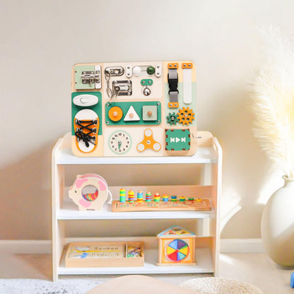 KALOTOYS Busy Board Montessori Toys for 1 2 3 Year Old - Sensory Toys for Toddlers 1-3 - Fine Motor Skills & Early Learning - Montessori Gift for Boys & Girls, Travel-Friendly & Safe