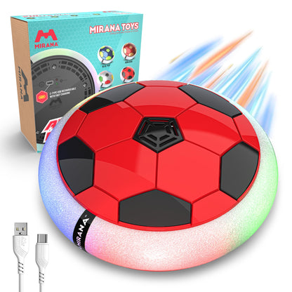 Mirana USB Rechargeable Battery Powered Hover Football Indoor Floating Hoverball Soccer Air Football Pro Original Made in India Fun Toy for Boys and Kids (Red)