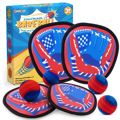 Qrooper Toss and Catch Game Ball Set Toddler Toys for 3 4 5 6 7 8 Year Old Boys Girls Birthday Gift, Yard Games Pool Outdoor Beach Toys for Kids Ages 4-8 Baseball Glove