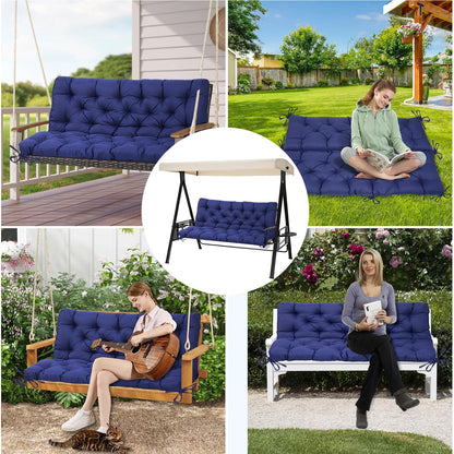 EverPine Outdoor Swing Cushion Replacement Patio Bench Cushion Waterproof Thick Seat Pad for Porch Swing Daybed Garden Sofa Furniture (Navy Blue)