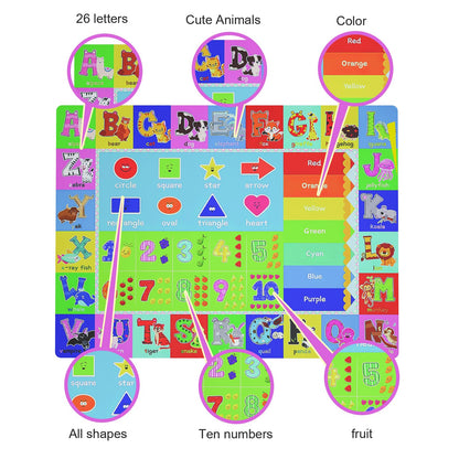 chunsemeiju Baby Play Mat for Floor, Non-Slip Playmat for Toddlers & Infants, Extra Thick Large Padded Educational ABC Kids Rug for Crawling & Playing Super Soft Plush Surface to Keep Safe(40"x60")