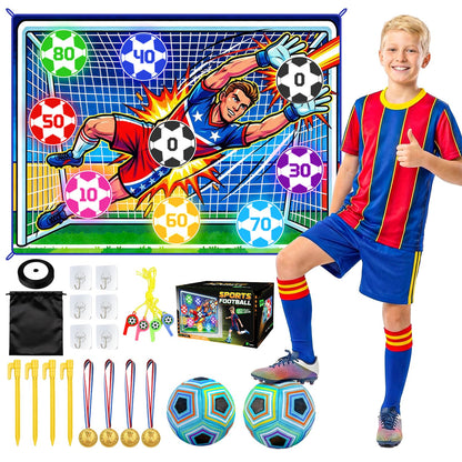WUPIOS Upgraded Toy Soccer Game Set for Kids, Indoor Outdoor Backyard Toss Soccer Goal Game with 2 Balls, 1 Flannel Target, Soccer Toys for Boys and Girls 3-5 6-8 8-12 Years Old Kids Birthday