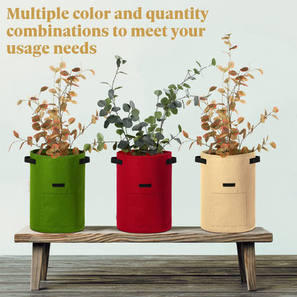 Yinder 20 Pcs 10 Gallon Potato Grow Bags with Flap and Handles Thickened Aeration Fabric Pots Garden Bags Potato Growing Containers Vegetable Garden Planter Bag for Plant Fruit(Classic Color)