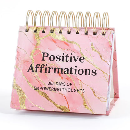Daily Flip Calendar with Inspirational Quotes - Motivational Perpetual Calendar Desk Office Home Decor for Women, Gifts Desk Accessories for Girls Positive Affirmations