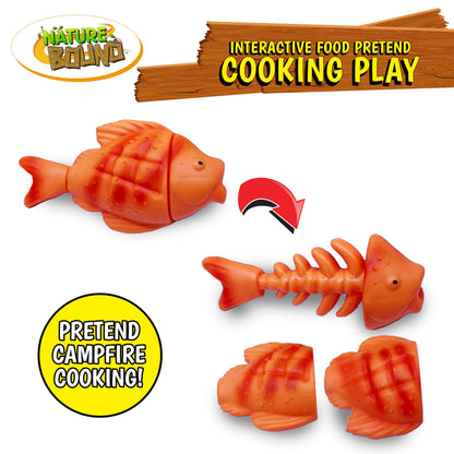 Nature Bound Kids Camping Playset - Light-Up Campfire Toy Set for Indoor and Outdoor Adventures - Pretend S’Mores, Lantern, and Camping Accessories (Gift Box)