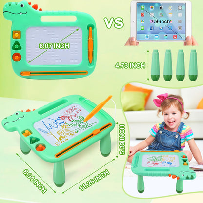 Toddler Toys 2-3, Dinosaur Magnetic Drawing Board Toys for 1 2 3 Year Old Boy Girls,Colorful Magna Sturdy Doodle Board Kids Toy, Etch Sketch Educational Toy for Toddlers 1-3 Christmas Birthday Gifts