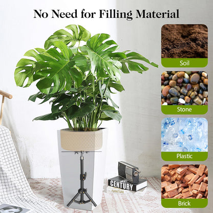AZEAM Adjustable Plant Risers for Inside Pots, 2 PCS Planter Inserts Fillers 13"- 24" Raise for Large Flower Pots, Height Planter Lifter Stand with 4"-12" Top Support for Outdoor Indoor Plants