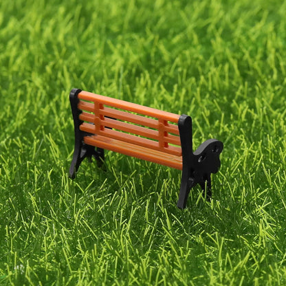 5 Pcs 1:50 Miniature Park Bench 2.8 CM / 1.1 Inch, Tiny Street Seat Chair for Model Train Platform, Architecture Model, Dollhouse & Fairy Garden Micro Landscape Decor