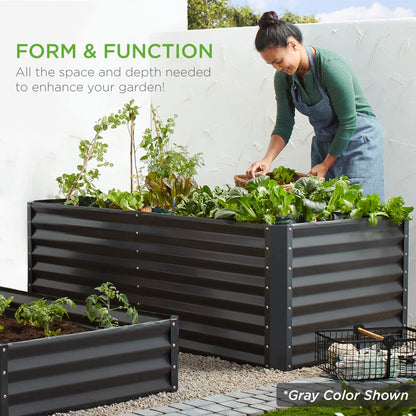 Best Choice Products 6x3x2ft Outdoor Metal Raised Garden Bed, Deep Root Box Planter for Vegetables, Flowers, Herbs, 269 Gallon Capacity, 100% Non Toxic Materials - Peacock Blue
