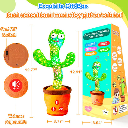 Baby Toys Interactive, Dancing Talking Cactus Toy Volume Adjustable, Mimicking Singing Repeating, Easter Gifts / Easter Basket Stuffers for Baby Toddler, Toddler Infant Baby Toys Gifts for Boys Girls