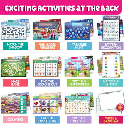 Funcils Search and Find for Kids & Toddlers - Preschool Learning Activity Book, Art and Craft Supplies, Seek Find Games, Birthday Gifts for Girls & Boys, Educational Toys for Ages 3, 4, 5, 6 Year Old