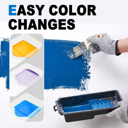 KATA Household Painting Tool Kit - 4 Inch Paint Tray with 8 Pack Disposable Liners, 32pcs Painters Pyramid Stands, 5-Pack Paint Brushes for Wall, Furniture, Cabinet Door Painting, Art & DIY Projects