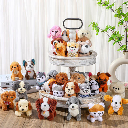 Aoriher 36 Pcs Mini Plush Dogs Bulk Dog Puppy Stuffed Animals Small Stuffed Dogs Assorted Cute Soft Dog Puppy Doll for Hers Puppy Birthday Party Favor Gifts