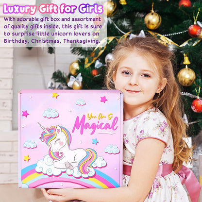 Easter Gifts for Girls, Unicorn Birthday Gifts Basket for Girls Age 3 4 5 6 7 8 9 10 Years Old, Girl Toy Age 6-8, Teen Girl Gift Trendy Stuff for Toddler 8-12, Easter Eggs Stuffers for Daughter Niece
