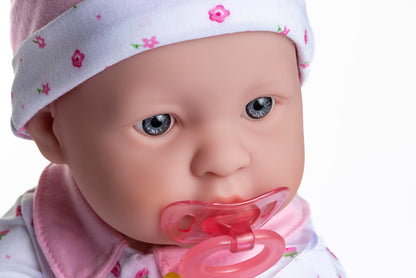 JC Toys 20-inch La Baby Soft Body Doll | Washable | Gift Set includes Magic Milk Bottle & Pacifier | Removable Pink Outfit | Perfect for Toddlers and Kids Ages 2+