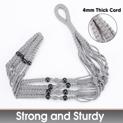 Shineloha 2 Pack 43 Inches Macrame Planter Hanger Large for 12 inch Pot + Swag Hook (Extra Long & Big) | Large Hanging Planter for Indoor Plants | No Tassel, Cotton Rope, No Pot/Plant Included