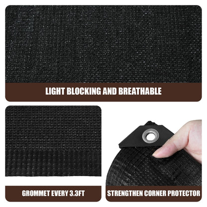 Vandham 90% Sun Shade Cloth for Garden, 8 * 13FT Heavy Duty Shade Tarp with Grommets & Reinforced Edges - UV Resistant Sunblock Net for Patio, Backyard, Greenhouse, Kennel, Pergola, Black