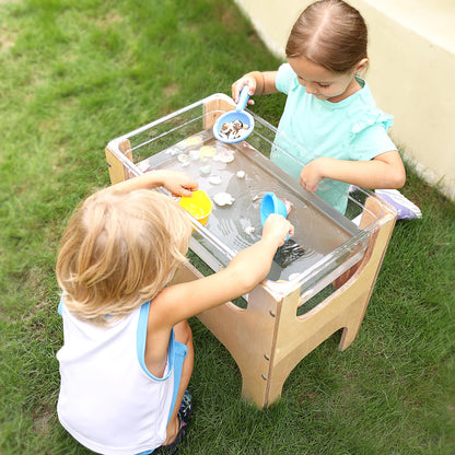 KRAND See-Through Small Water & Sand Sensory Table for Kids w/Transparent Tub for Tactile Play & Learning – Perfect for Home, Classroom & Daycare