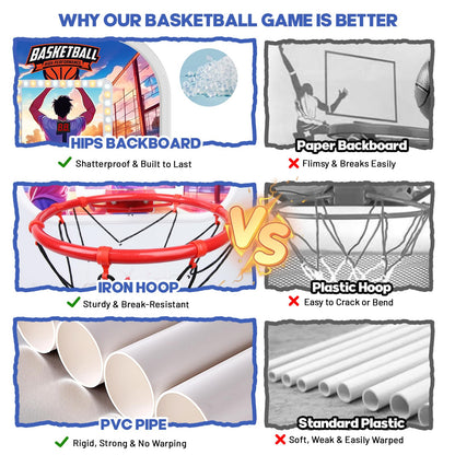 2-Player Arcade Basketball Game Set,Upgraded Indoor Hoop with LED Light Electronic Scoreboard 4 Balls,Carnival Games Sports Toys Kids 3-10 for Home Party Backyard Outdoor Boys Girls Toddlers Gifts