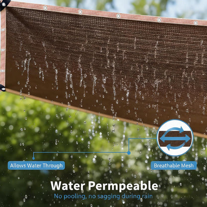 LCYFBE Shade Cloth for Garden, 8 x 16 FT 90% Mesh Tarp with Grommets Shade Cloth for Greenhouse,Patio,Vegetables,Plants Cover and Chicken Coops, Mocha Shade Net for Outdoor Garden
