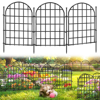 32.5 ft(L) x 22 in(H) Garden Fence, 30 Panels Arched No Dig Fence, Decorative Animal Barrier Fencing with Ground Stake, Rustproof Metal Garden Edging Border for Dog, Rabbit, Outdoor Yard Patio Decor