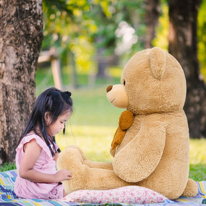 MaoGoLan Giant 59" Teddy Bear Stuffed Animal, Cuddly Large Classic Teddy Bear Plush Toy Gift for Girlfriend Boyfriend Kid, 5ft Brown Stuffed Animal for Valentines Day Birthday Gift Baby Shower Decor