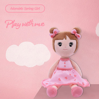 Conzy Stuffed Baby Doll Gifts for Girl 44CM Super Soft Buddy Cuddly Baby Girl Plush Toy Gifts wtih Gift Bag 17.3 Inches in Standing (Pink)
