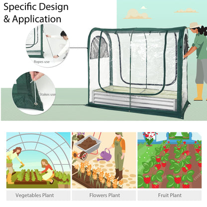 Porayhut Portable Greenhouse Cover with Raised Garden Bed,Easy Set-up 72.4" X36.6" X60.6" Gardening Flower House & Plant Sunshine Room for Protecting Plant from Cold Frost Birds & Insects