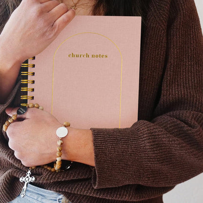 Church Notes Journal - Sermon Notes Christian Notebook - Bible Study Journal Original Linen Hardcover Guilded Notebook for Note Taking, Spiritual Growth - Bible Study Supplies Gift for Women and Men