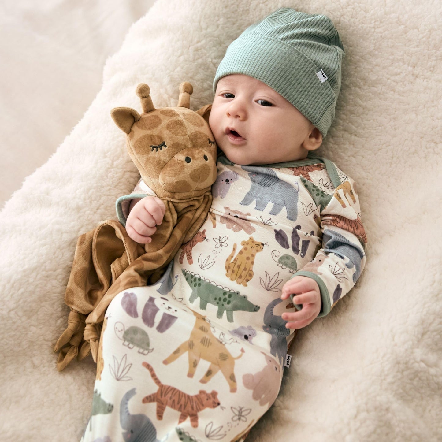Little Sleepies Giraffe Lovey for Baby Girl & Boy, Newborn Gift Essentials, Stuffed Animal w/Security Blanket