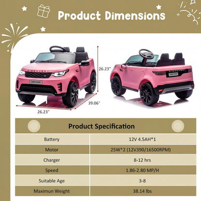 GarveeLife 12V 4.5AH Electric Car for Kids, Children Ride On Toy with Parental Remote Control, Kids' Electric Vehicle with Soft Start Design/3 Speed/Double Seats & LED Lights