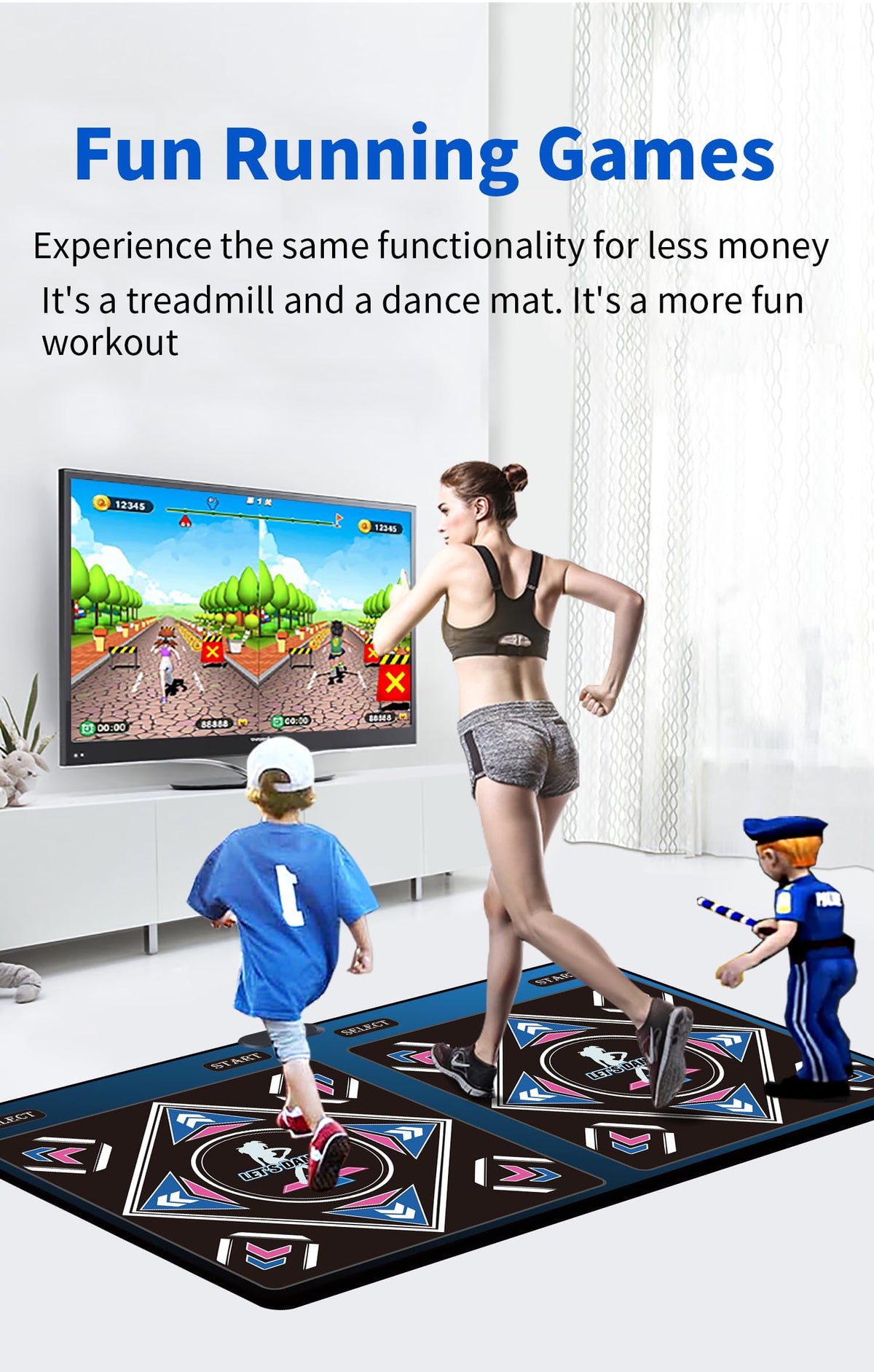 WuZhuangYuan HDMI Musical Electronic Dance mat with a Camera,Including 1000 Games,a 64G Large Memory Card,81 Music Videos,650 Songs,for Single/Double Users, a Luxurious Gift for Girls and Boys