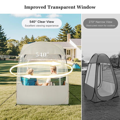 Raynesys Sports Tent for 1-2 Person, Portable & Foldable Pop Up Tents Shelter with Carry Bag, Instant Weather Proof Clear View Bubble Tent for Fishing, Camping, Watching Sports Events