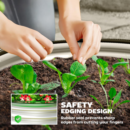 Outsunny Galvanized Raised Garden Bed Set of 2, Planters for Outdoor Plants with Safety Edging, Easy-to-Assemble Stock Tanks for Growing Flowers, Herbs and Vegetables, 2' x 2' x 1', Silver