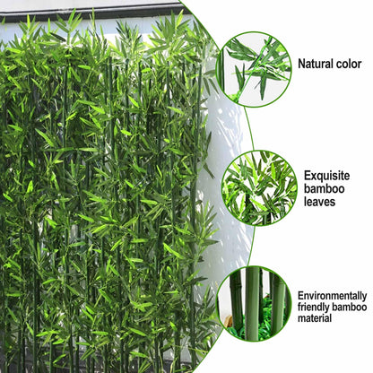 Artificial Bamboo Plant Balcony Privacy Screen Indoor Space Divider Plants Privacy Fence for Outdoor Garden Terrace Courtyard Entrance(100cm/3.3ft)